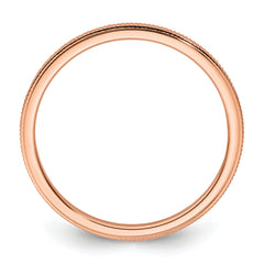 10K Rose Gold 1.2mm Milgrain Stackable Band Size 4.5