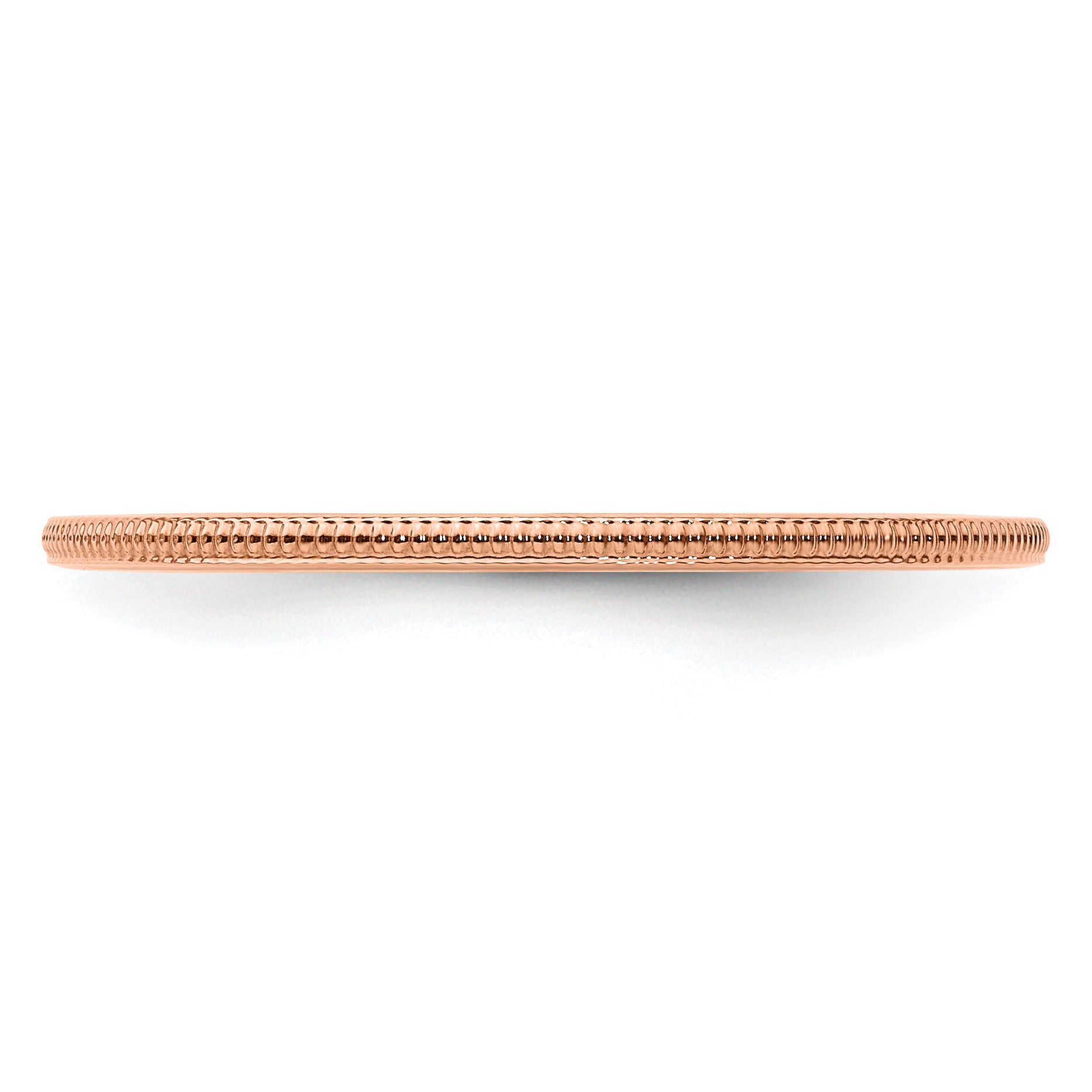 10K Rose Gold 1.2mm Milgrain Stackable Band Size 4.5