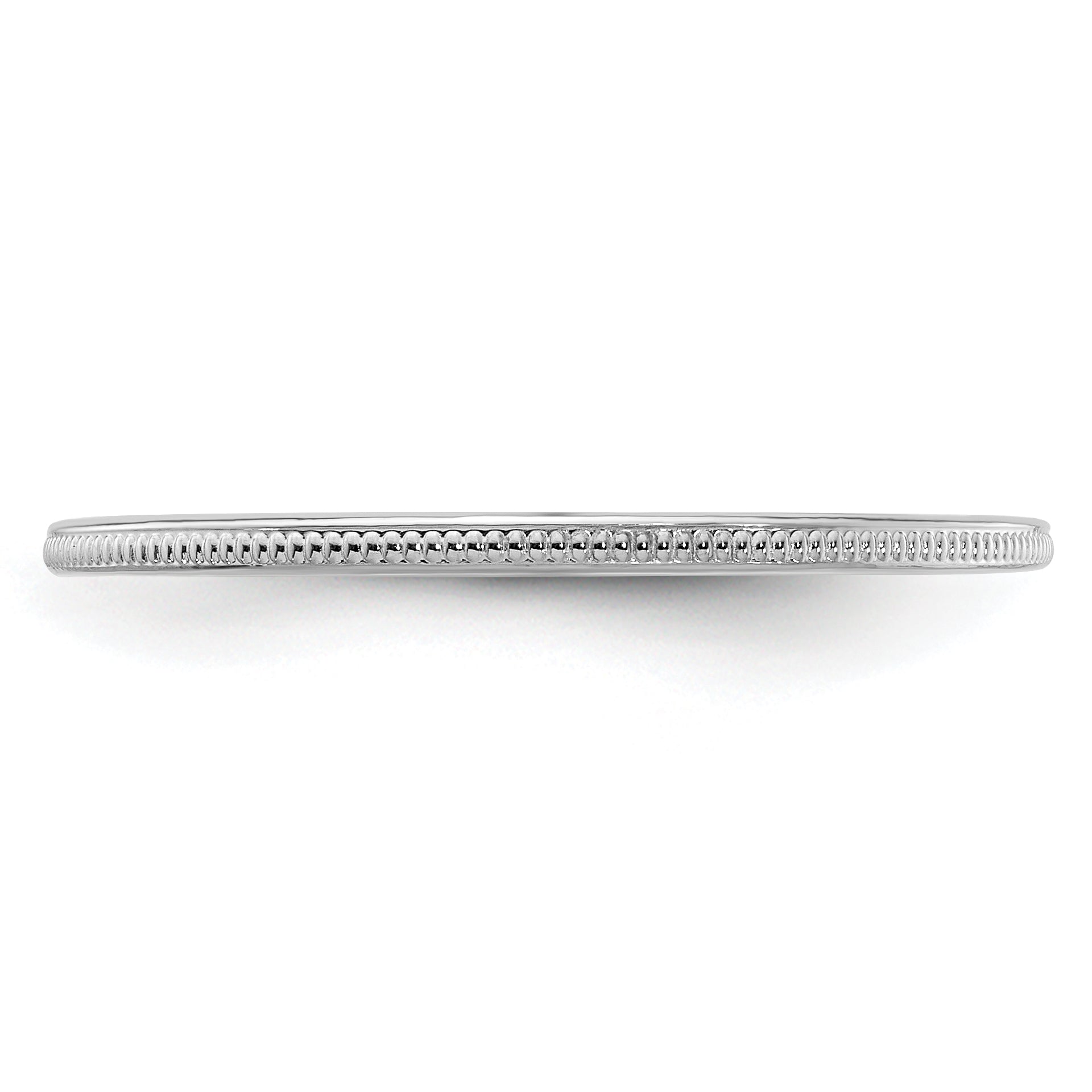 10K White Gold 1.2mm Milgrain Stackable Band Size 4