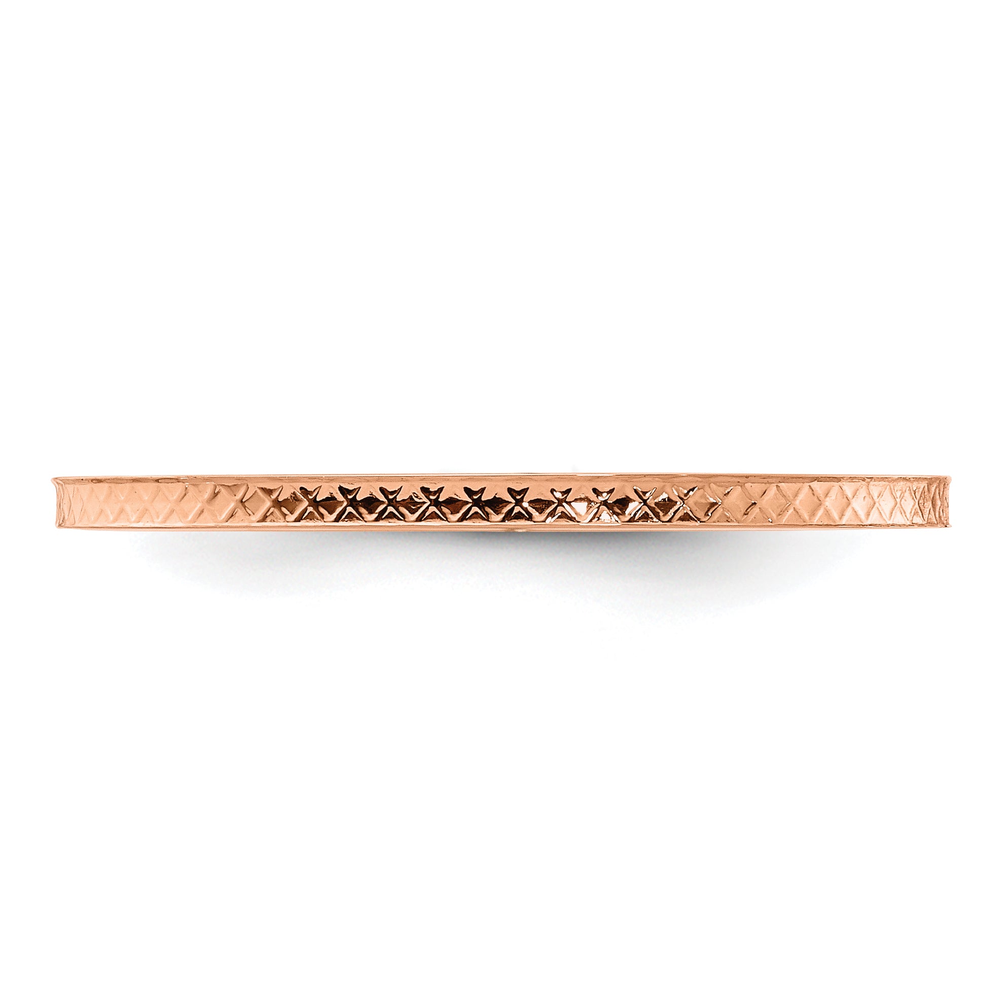 10K Rose Gold 1.2mm Criss-Cross Pattern Stackable Band Size 4.5