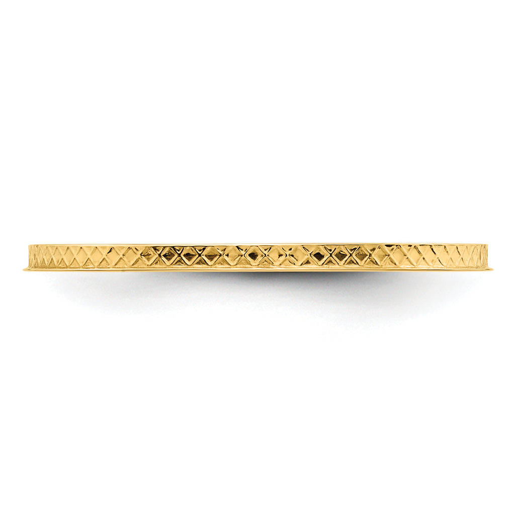 10K Yellow Gold 1.2mm Criss-Cross Pattern Stackable Band Size 4