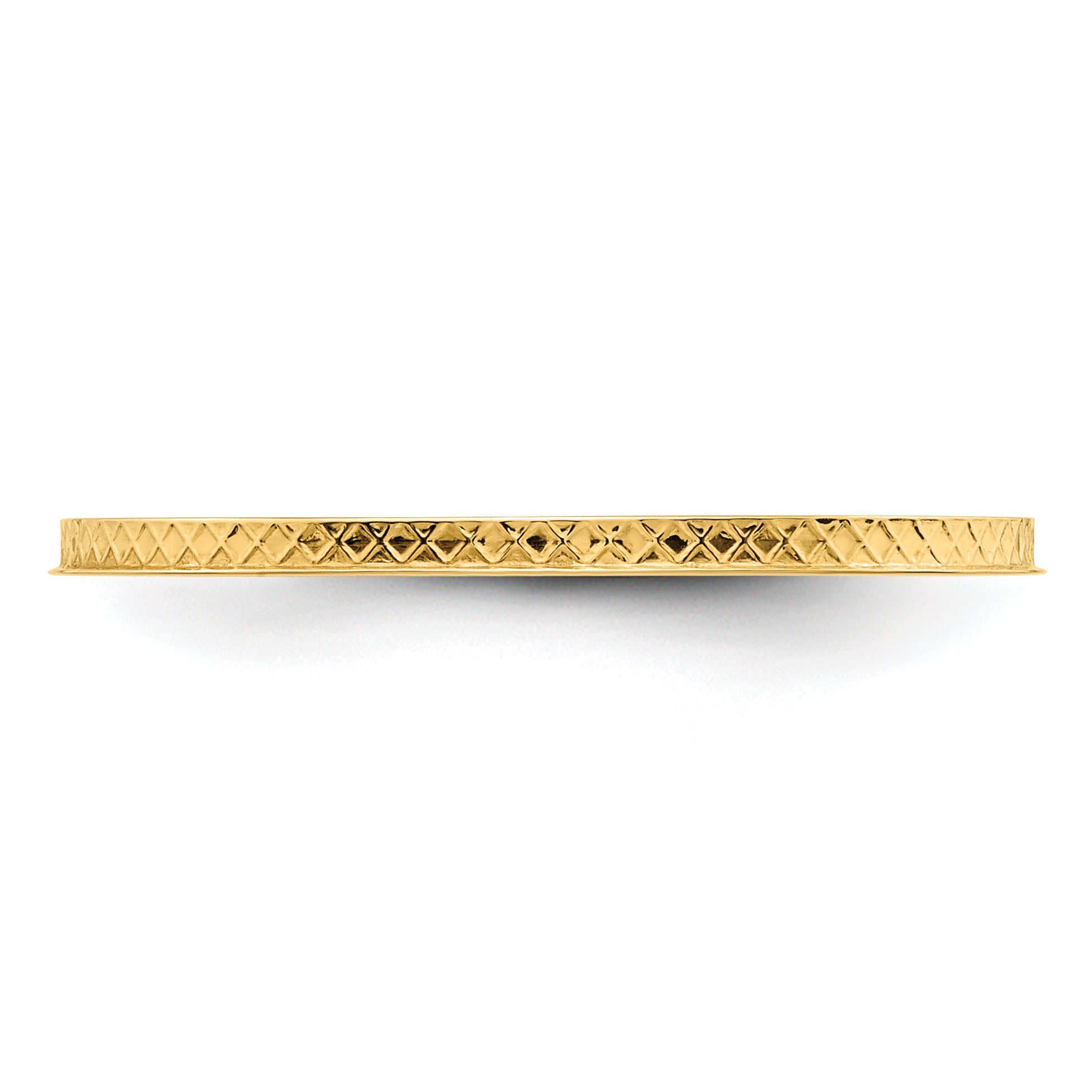 10K Yellow Gold 1.2mm Criss-Cross Pattern Stackable Band Size 4