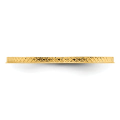 10K Yellow Gold 1.2mm Criss-Cross Pattern Stackable Band Size 4