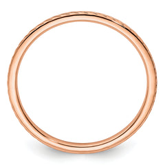 10K Rose Gold 1.2mm Twisted Wire Pattern Stackable Band Size 4.5