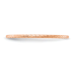 10K Rose Gold 1.2mm Twisted Wire Pattern Stackable Band Size 4.5