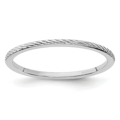 10K White Gold 1.2mm Twisted Wire Pattern Stackable Band Size 10
