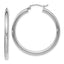 14K White Gold Polished Hoop Earrings