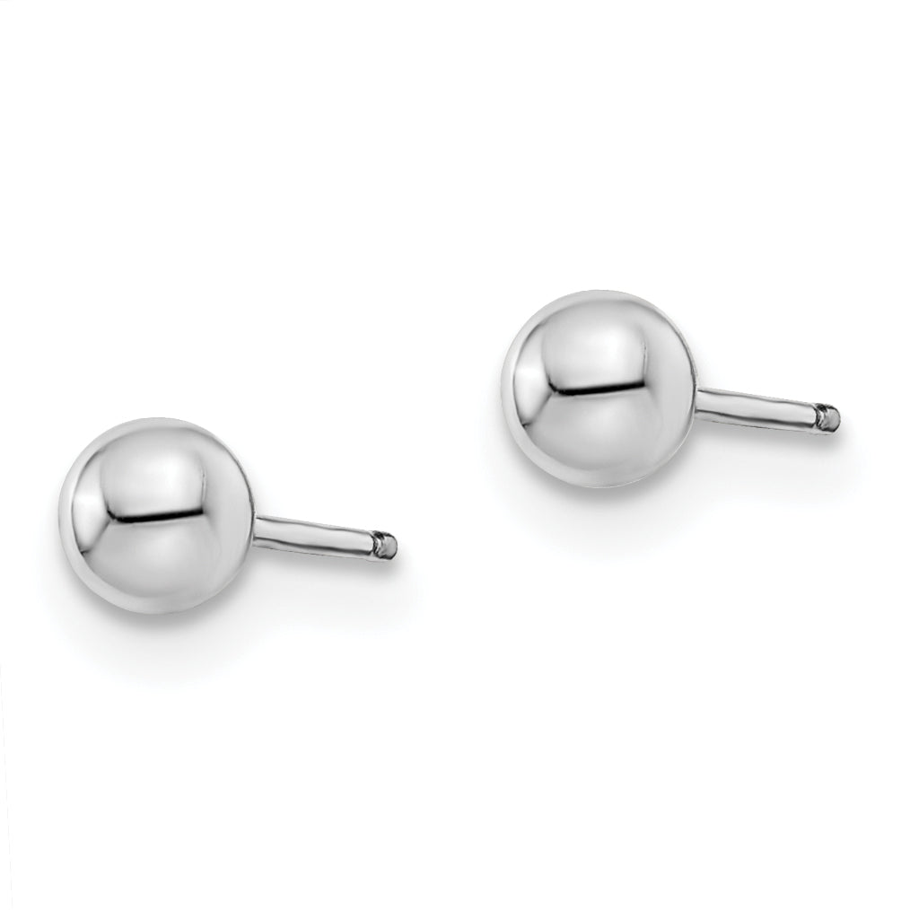 14K White Gold Polished 4mm Ball Post Earrings Secondary image
