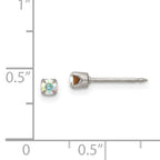 Inverness Stainless Steel Crystal Stud Earrings with Aurora Borealis Sparkle