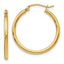 14K 2x25mm Polished Hoop Earrings