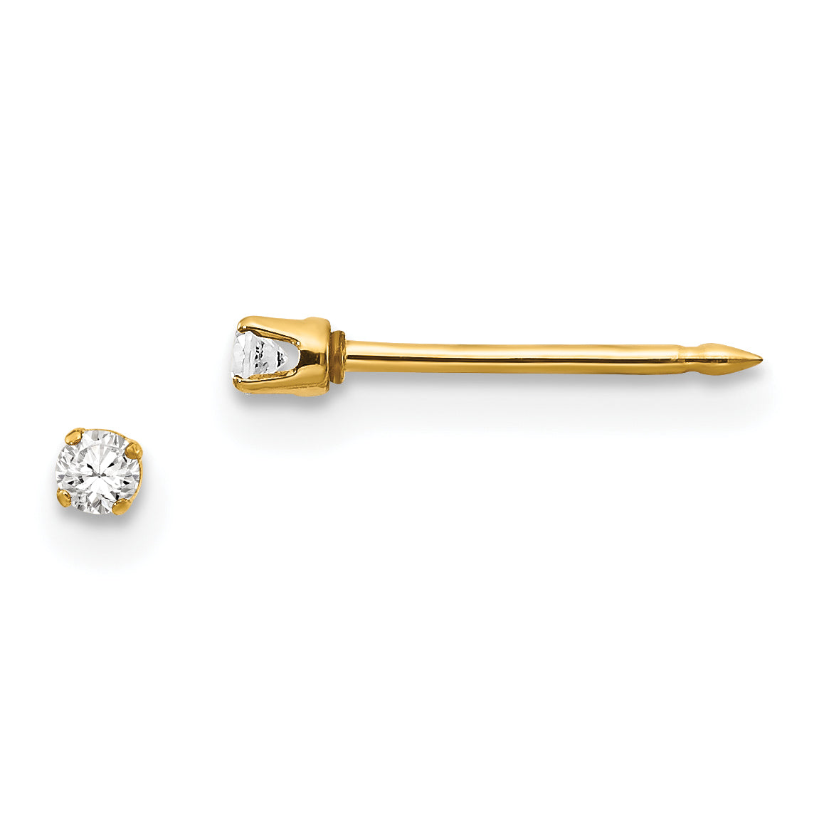 Inverness 14k 2mm CZ Earrings Main image