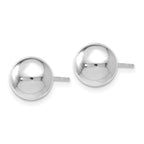 Ball Stud Earrings in 14K White Gold, 8mm