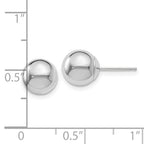 Ball Stud Earrings in 14K White Gold, 8mm