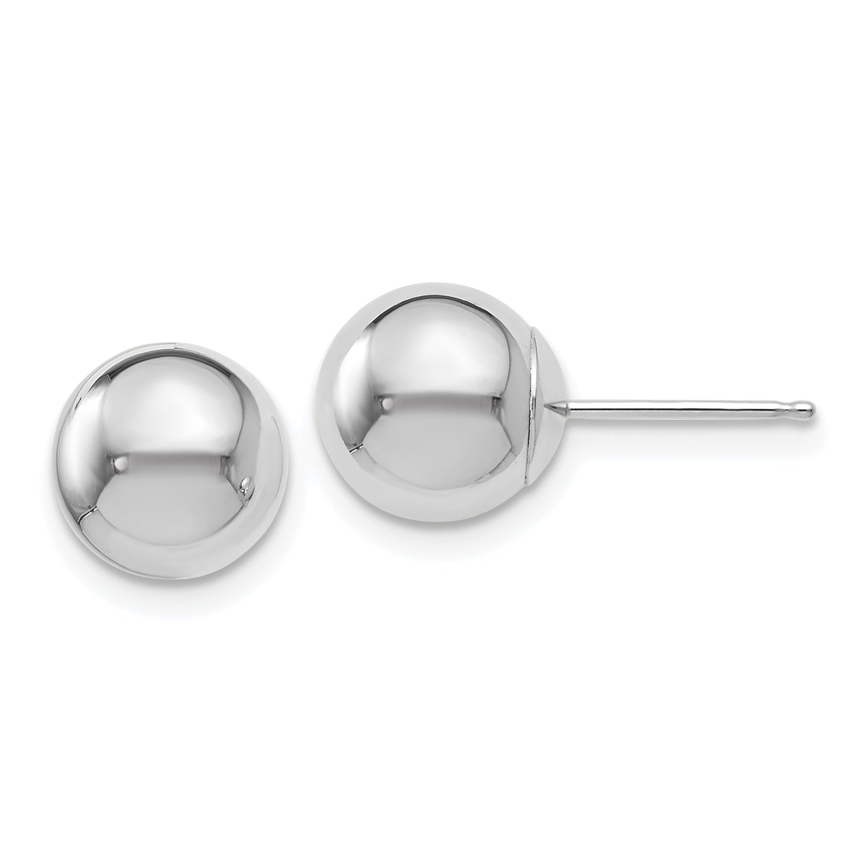 14K White Gold Polished 8mm Ball Post Earrings Main image