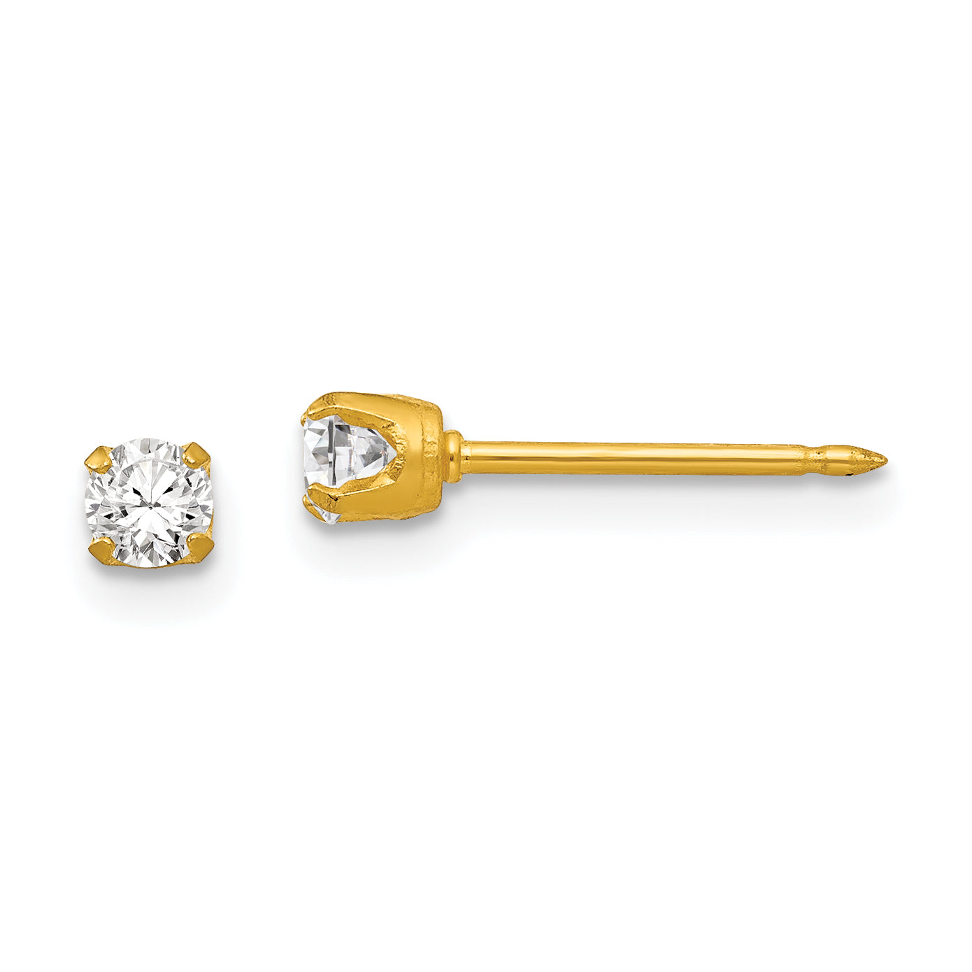 Inverness 18k 3mm CZ Post Earrings Main image