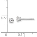 Inverness 18K White Gold Square CZ Stud Earrings  Elegant, Modern 3mm Design