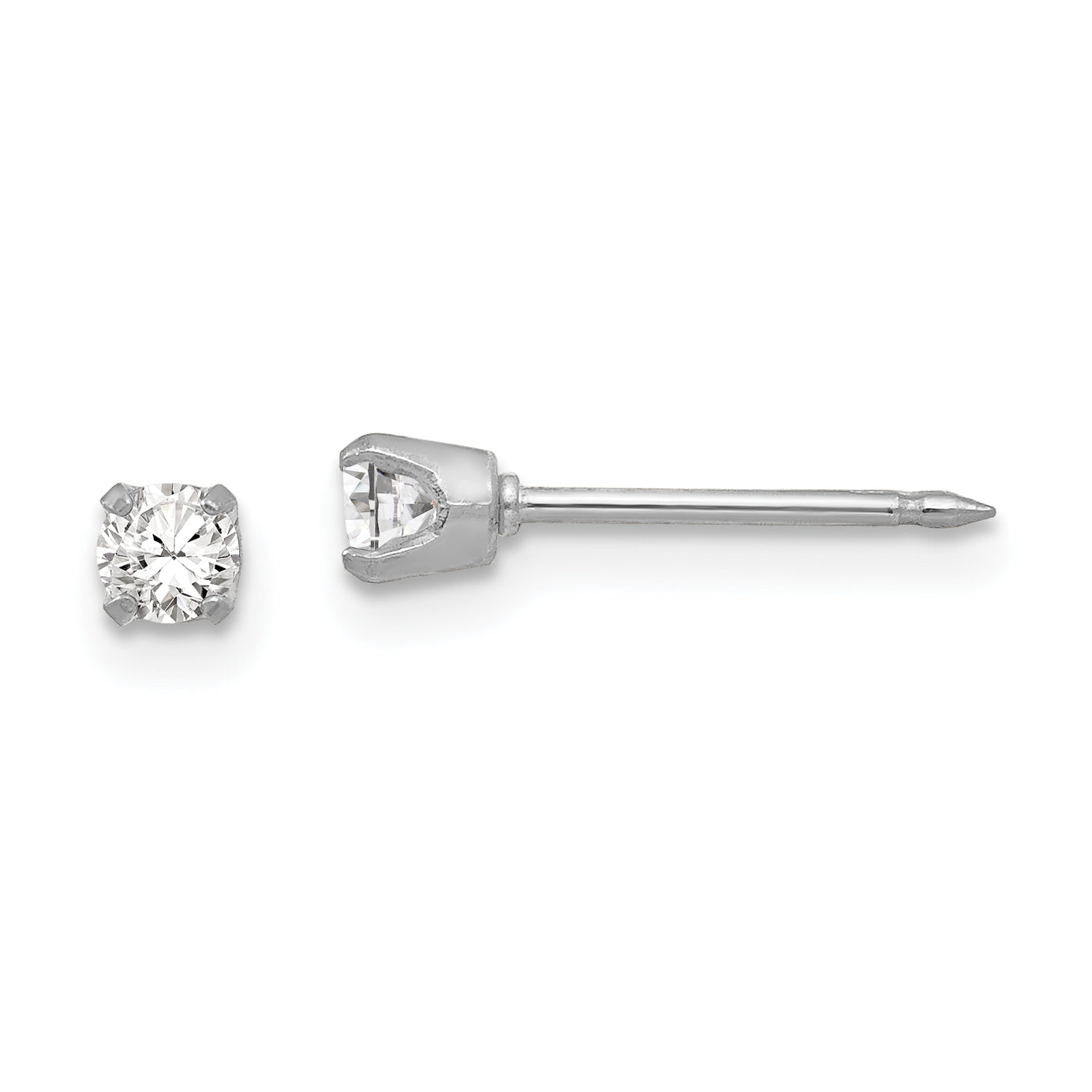 Inverness 18k White 3mm CZ Earrings Main image