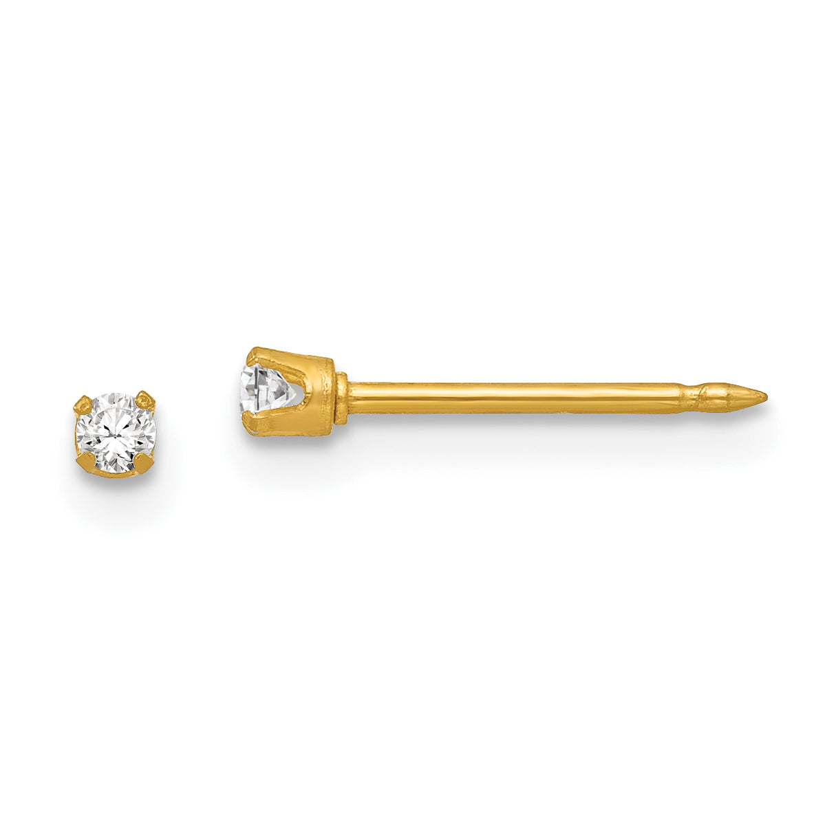 Inverness 18k 2mm CZ Post Earrings Main image