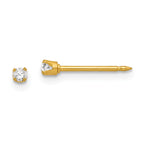 Inverness 18k 2mm CZ Post Earrings