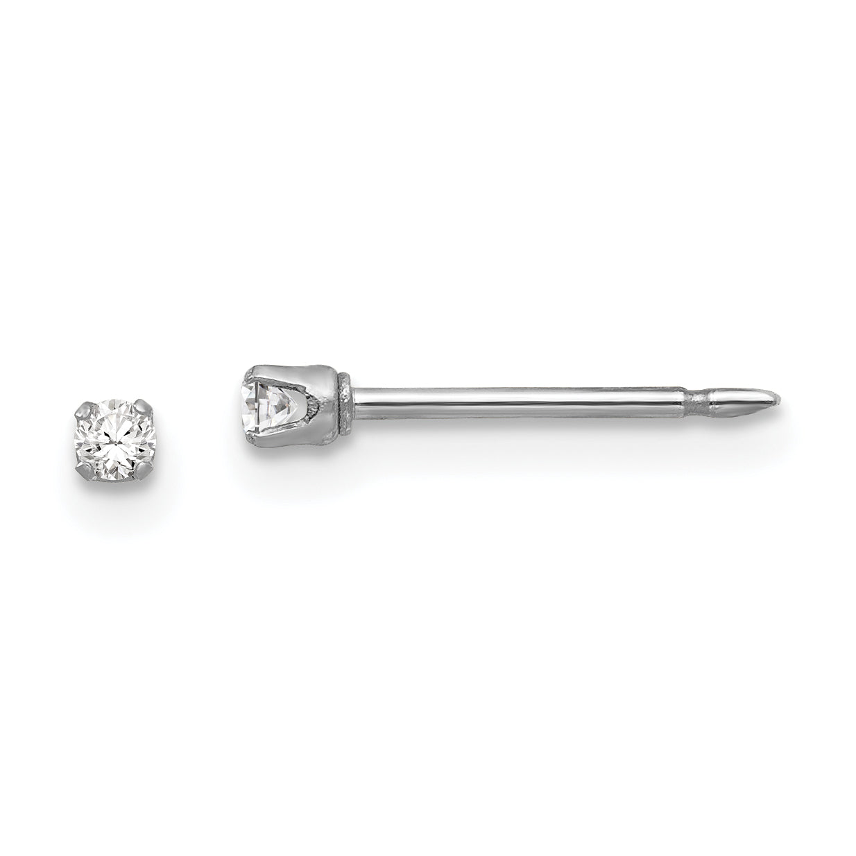 Inverness 18k White Gold 2mm CZ Earrings Main image