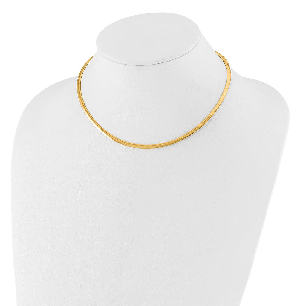 14K 3mm Two-tone Reversible Omega Necklace