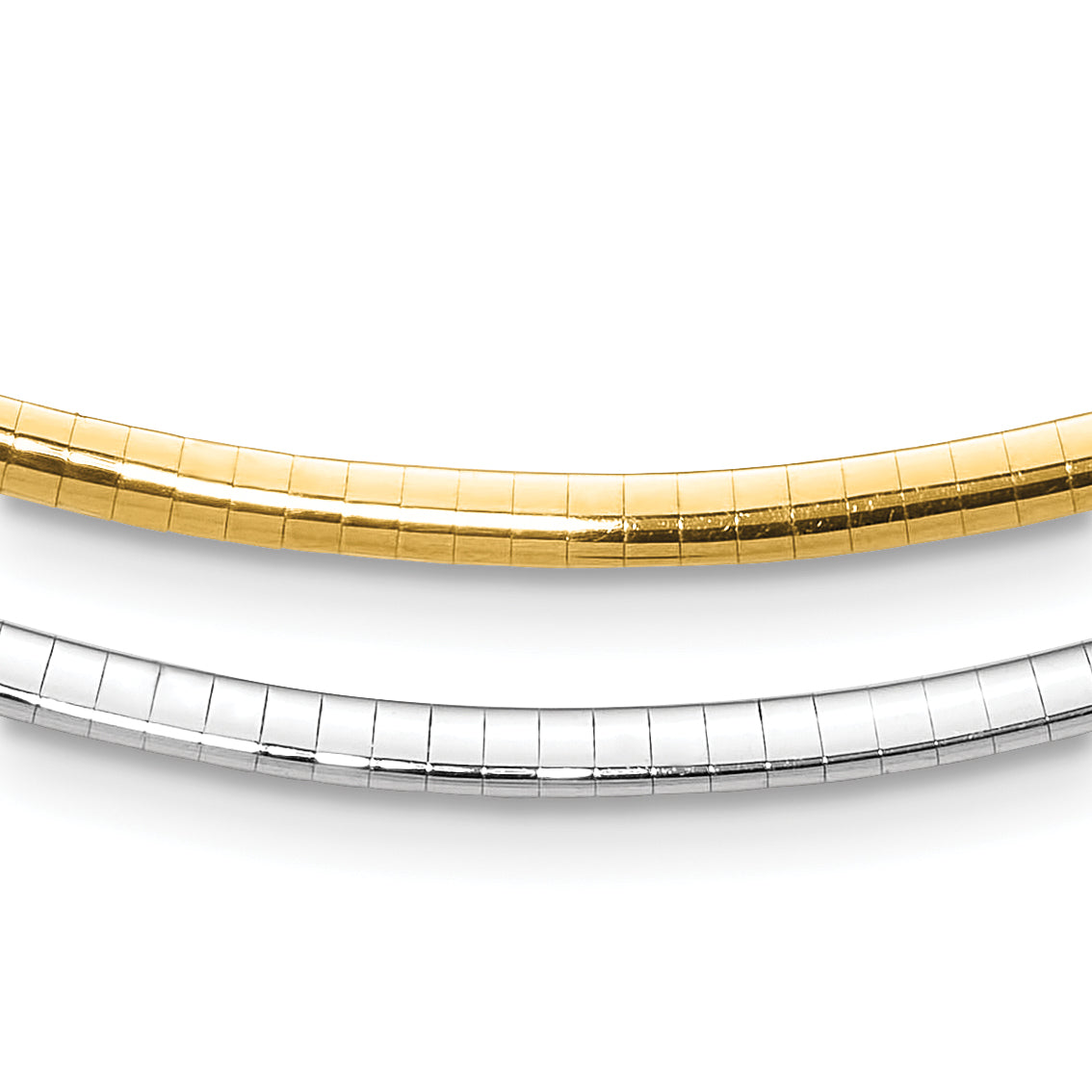 14K 3mm Two-tone Reversible Omega Necklace Main image