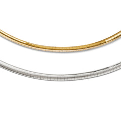 14K Two-Tone Reversible Omega Necklace with Fancy Clasp by Sophia Jewelers
