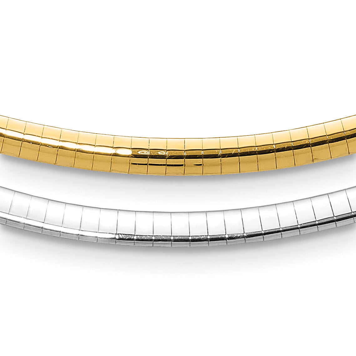 14K 4mm Two-tone Reversible Omega Necklace Main image