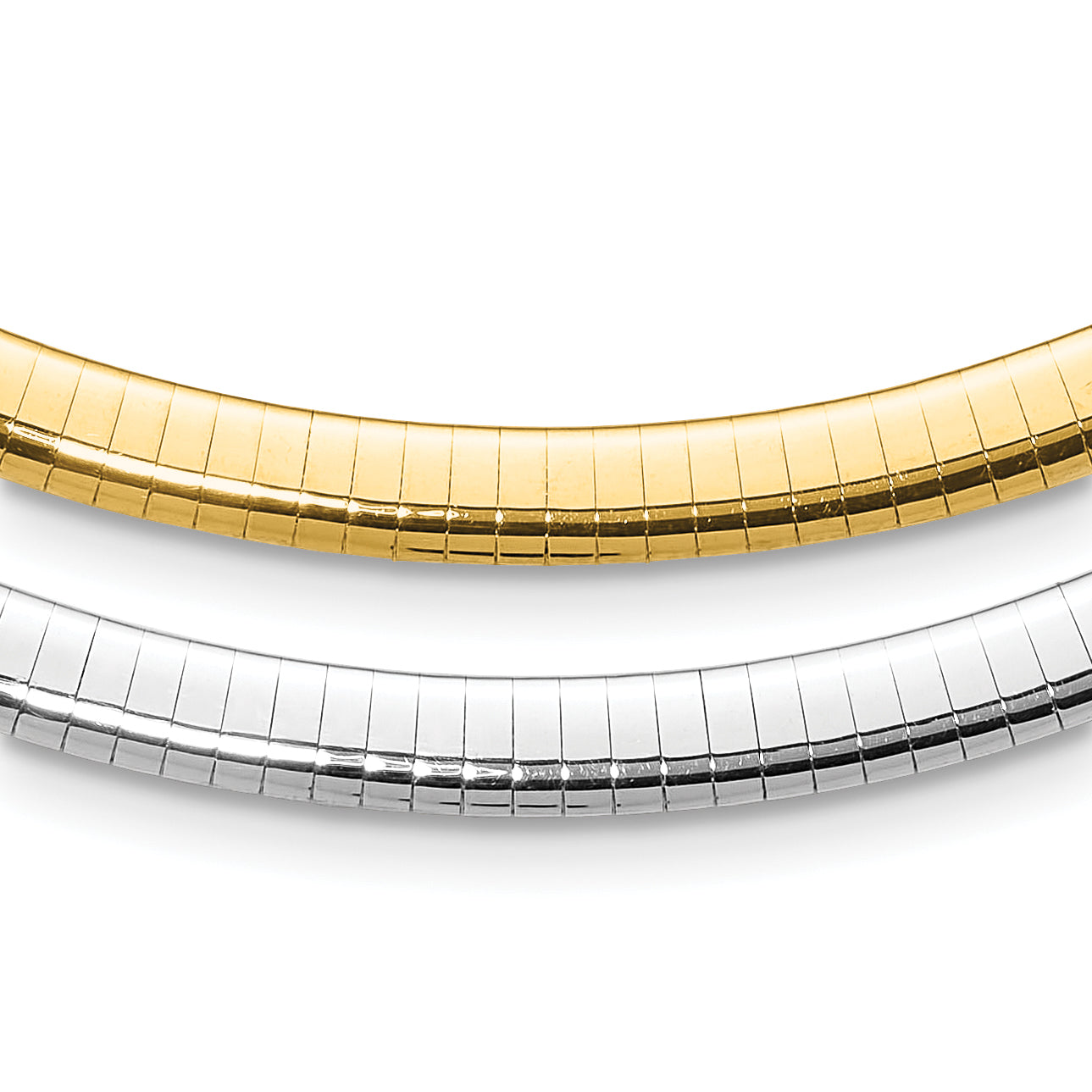 14K 6mm Two-tone Reversible Omega Necklace Main image