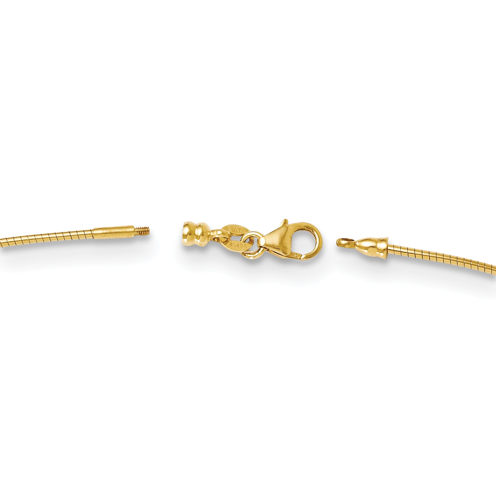 14K 1.2mm Detachable Clasp Omega Necklace