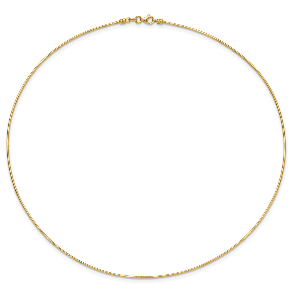14K 1.2mm Detachable Clasp Omega Necklace