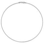 14K White Gold 1.2mm Detachable Clasp Omega Necklace