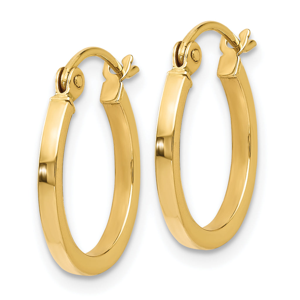 14K Gold Polished Hoop Earrings with Hollow Design  Elegant & Lightweight
