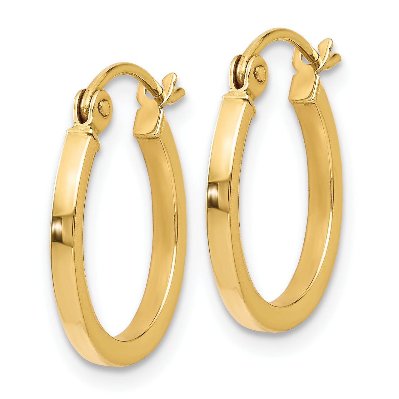 14K Gold Polished Hoop Earrings with Hollow Design  Elegant & Lightweight