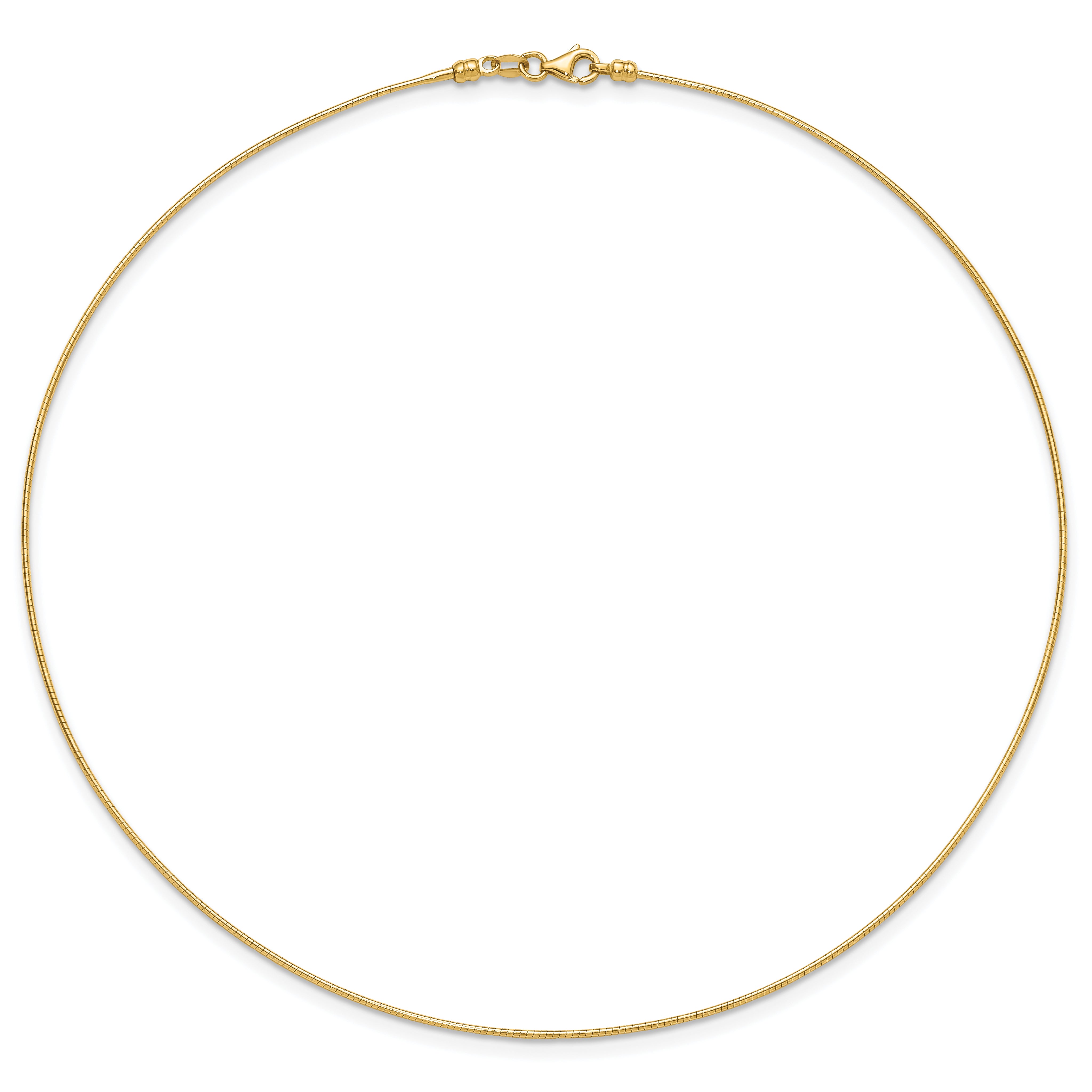 14K Gold Omega Necklace with Detachable Clasp and Lifetime Warranty