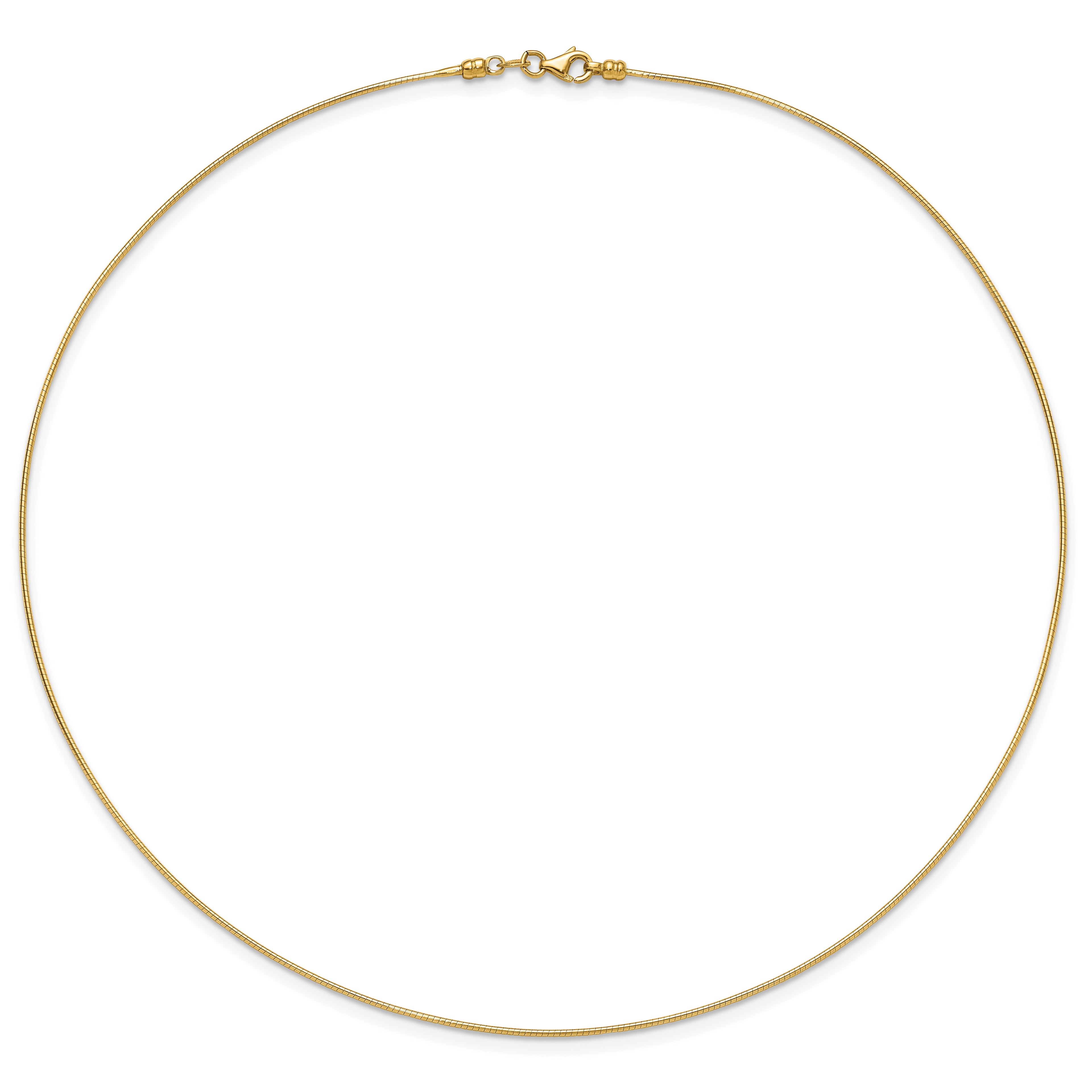 14K 1MM Round Detachable clasp Omega Necklace