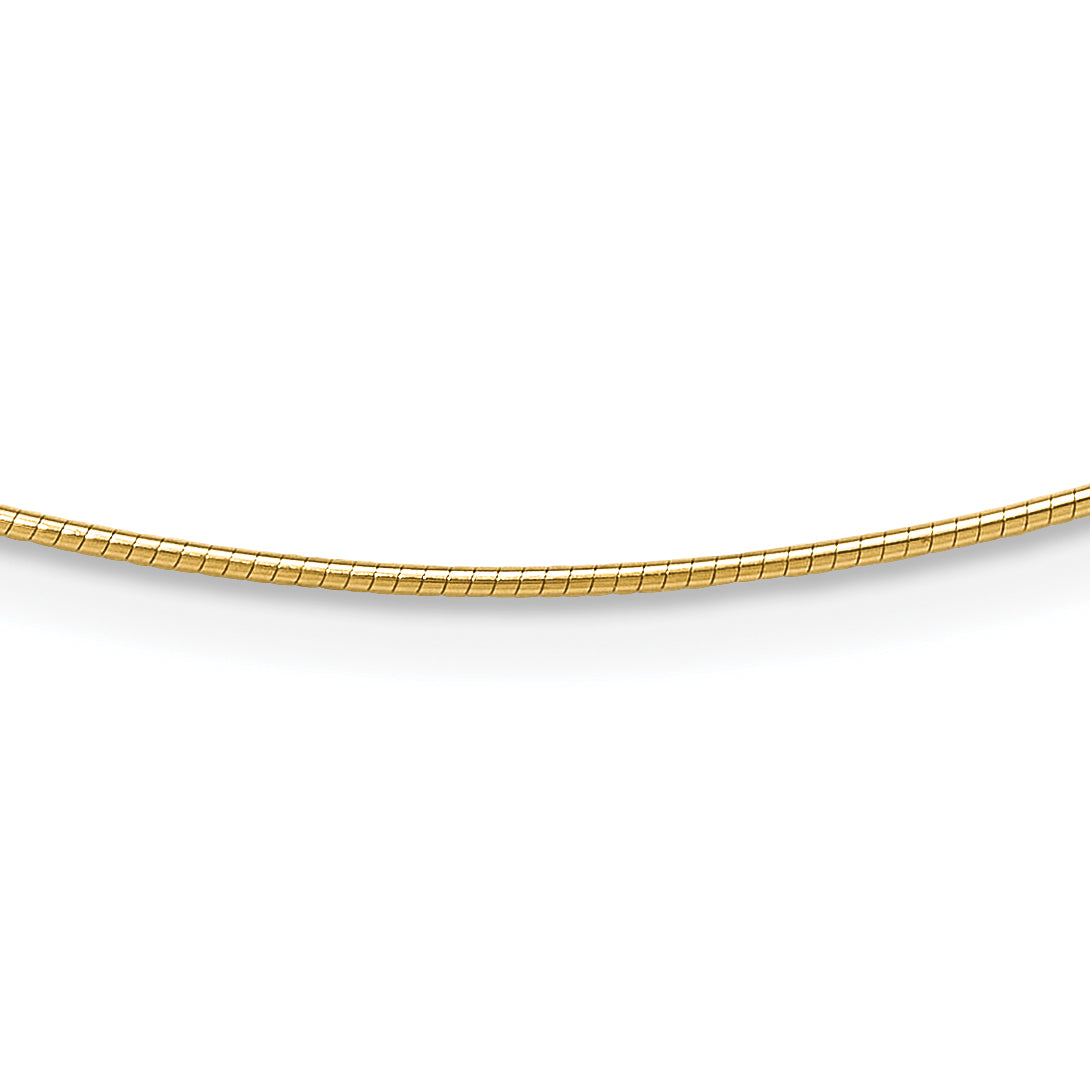 14K 1MM Round Detachable clasp Omega Necklace