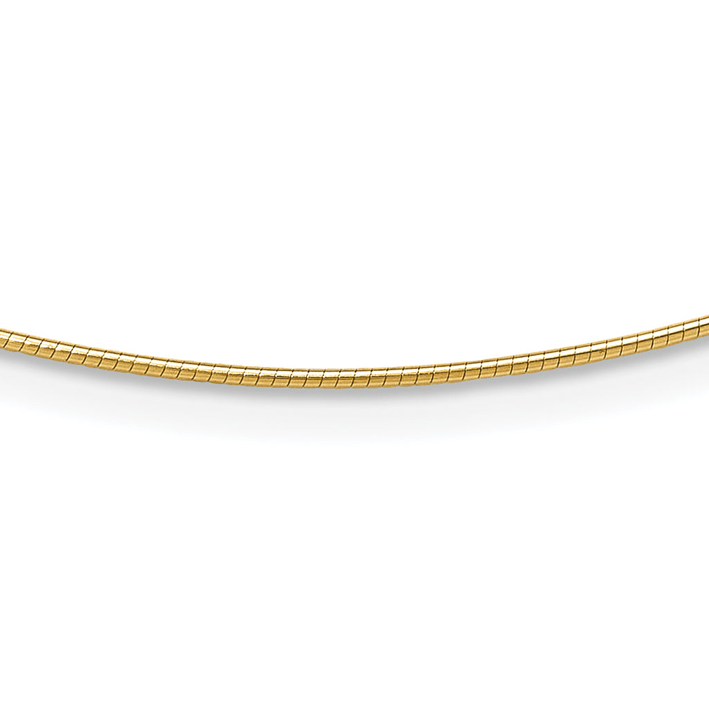14K 1MM Round Detachable clasp Omega Necklace