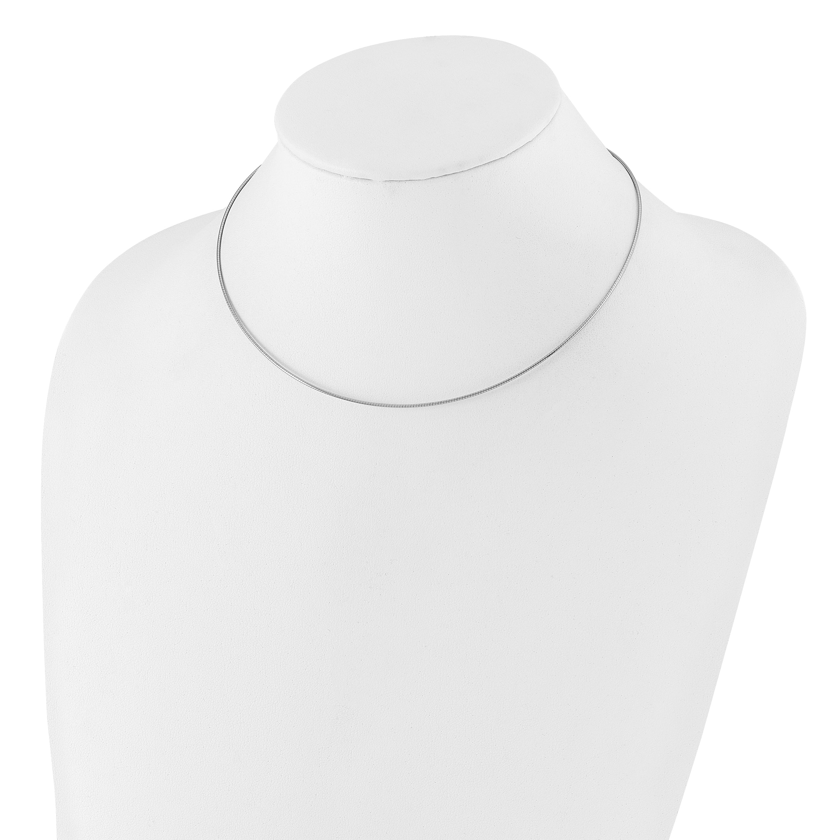 14K White Gold Omega Necklace with Detachable Clasp and Lifetime Warranty Secondary image
