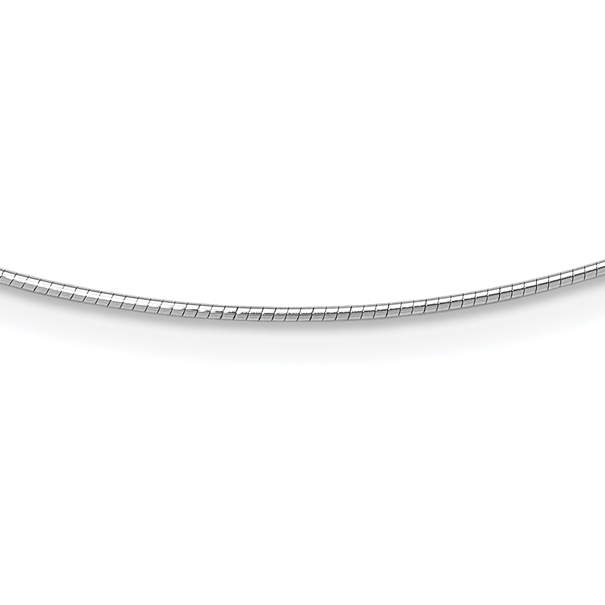 14K White Gold 1MM Round Detachable clasp Omega Necklace Main image