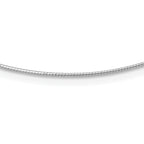 14K White Gold 1MM Round Detachable clasp Omega Necklace