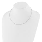 14K White Gold 1MM Round Detachable clasp Omega Necklace