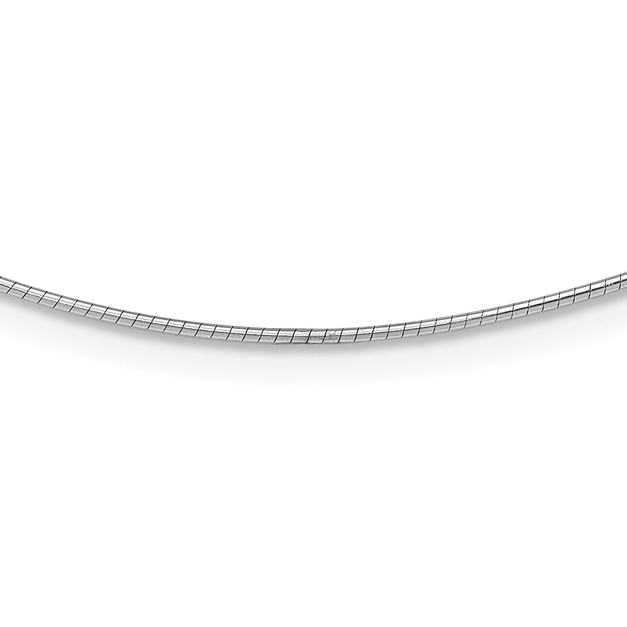 14K White Gold 1MM Round Detachable clasp Omega Necklace Main image