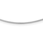 14K White Gold 1MM Round Detachable clasp Omega Necklace