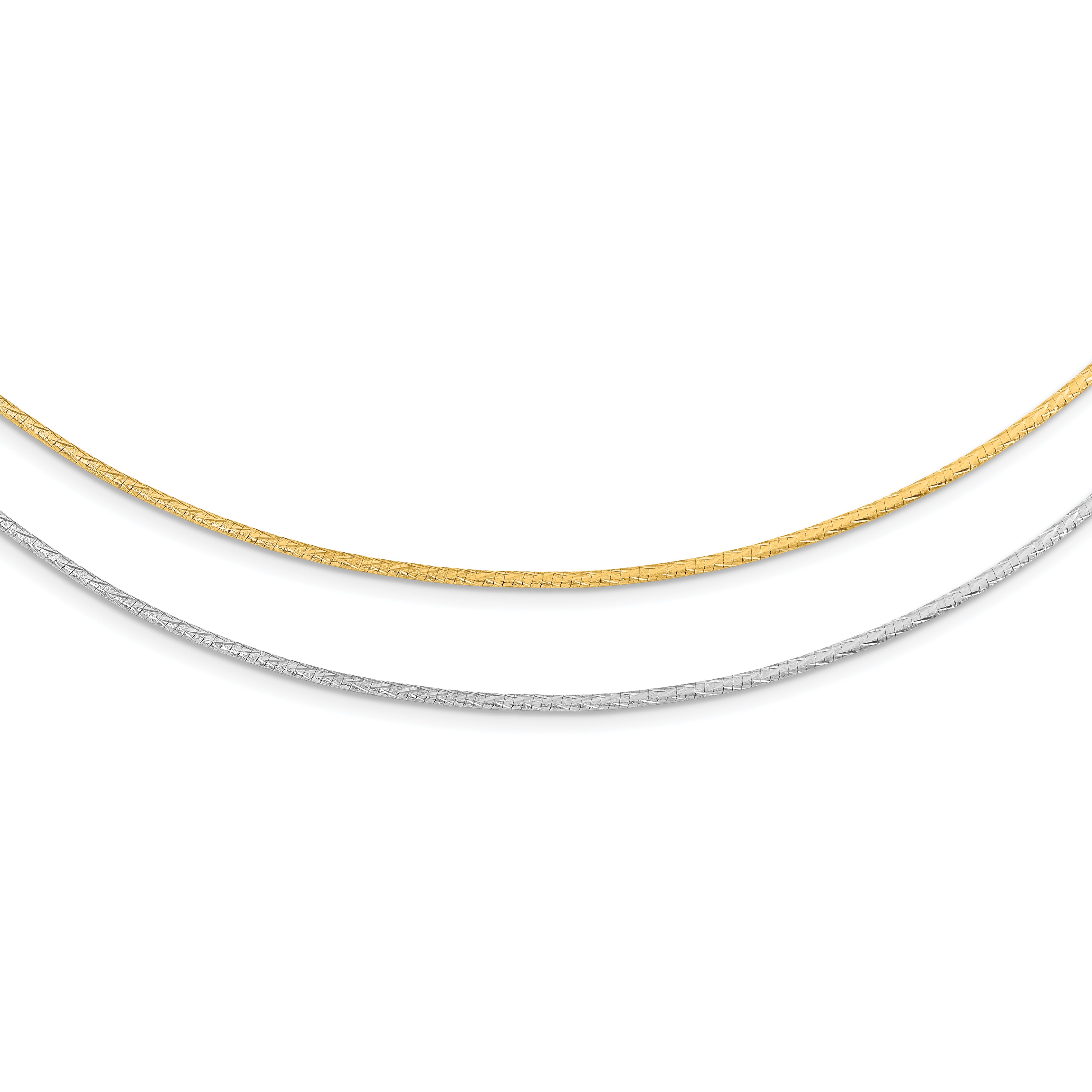 14K Gold Reversible Omega Necklace with Adjustable Length