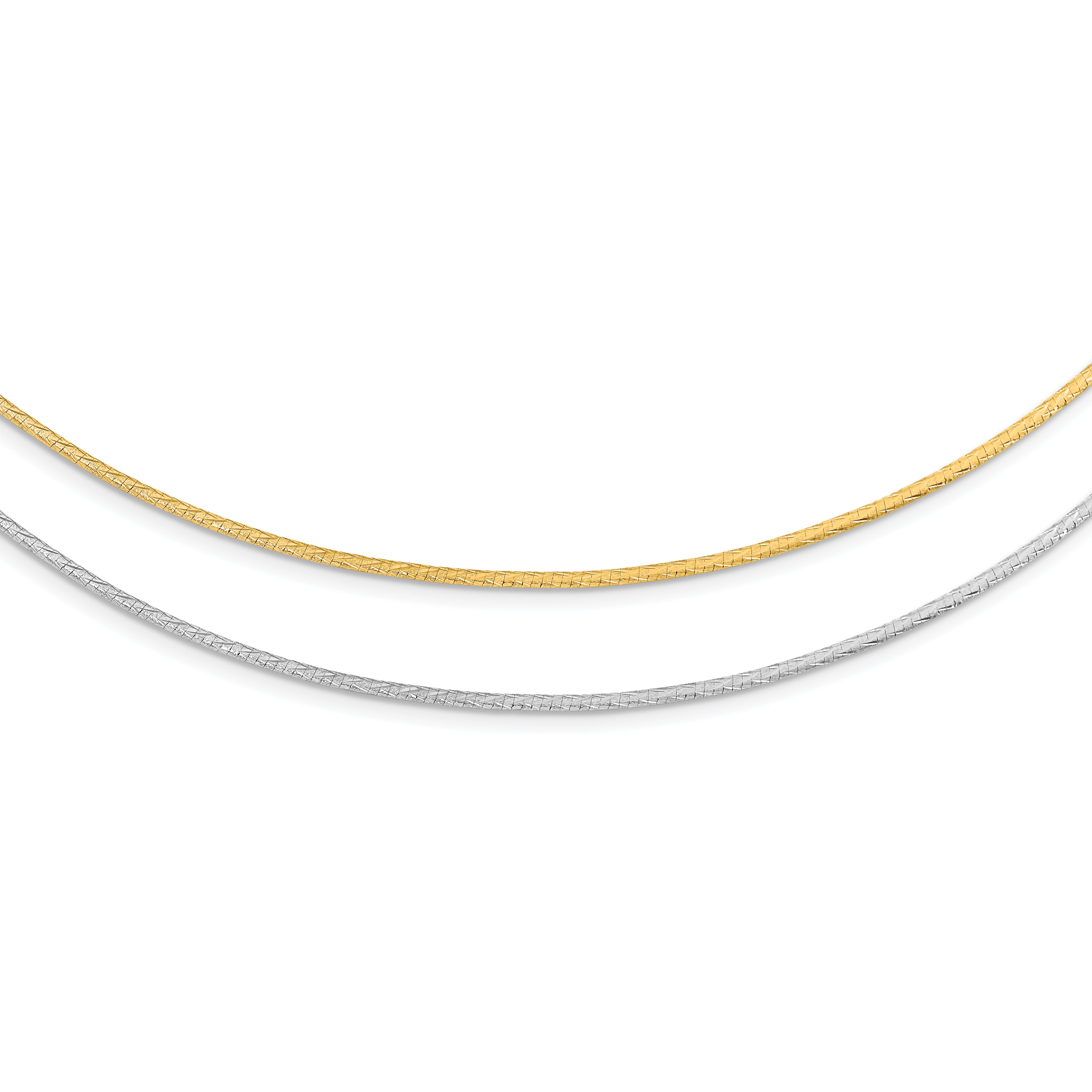 14K White Gold w/Rhodium Reversible Adj. Omega Necklace