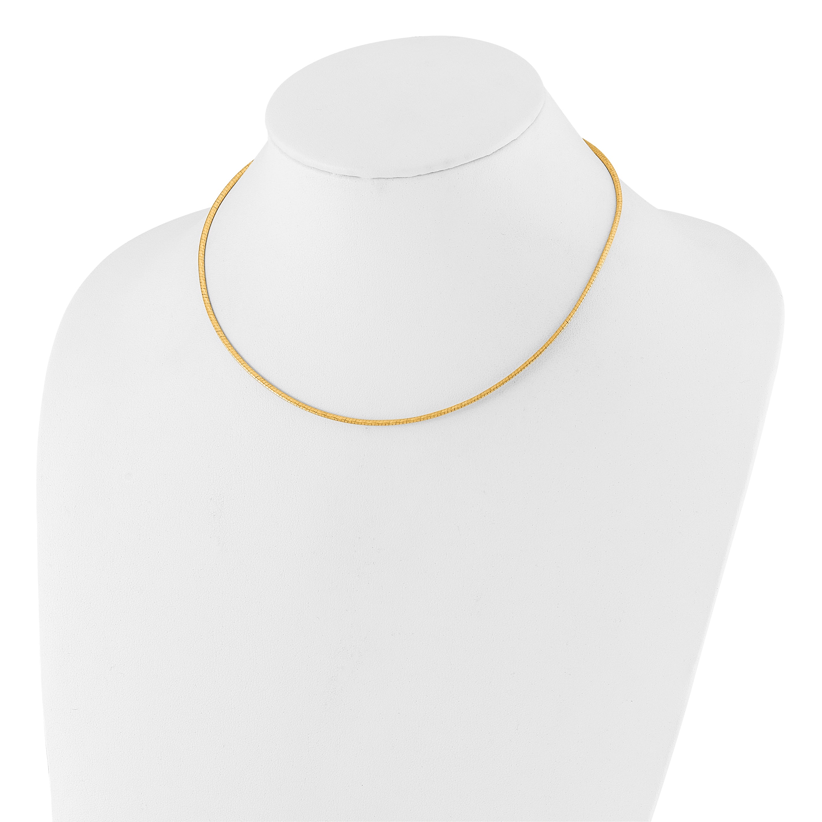 14K Gold Reversible Omega Necklace with Adjustable Length