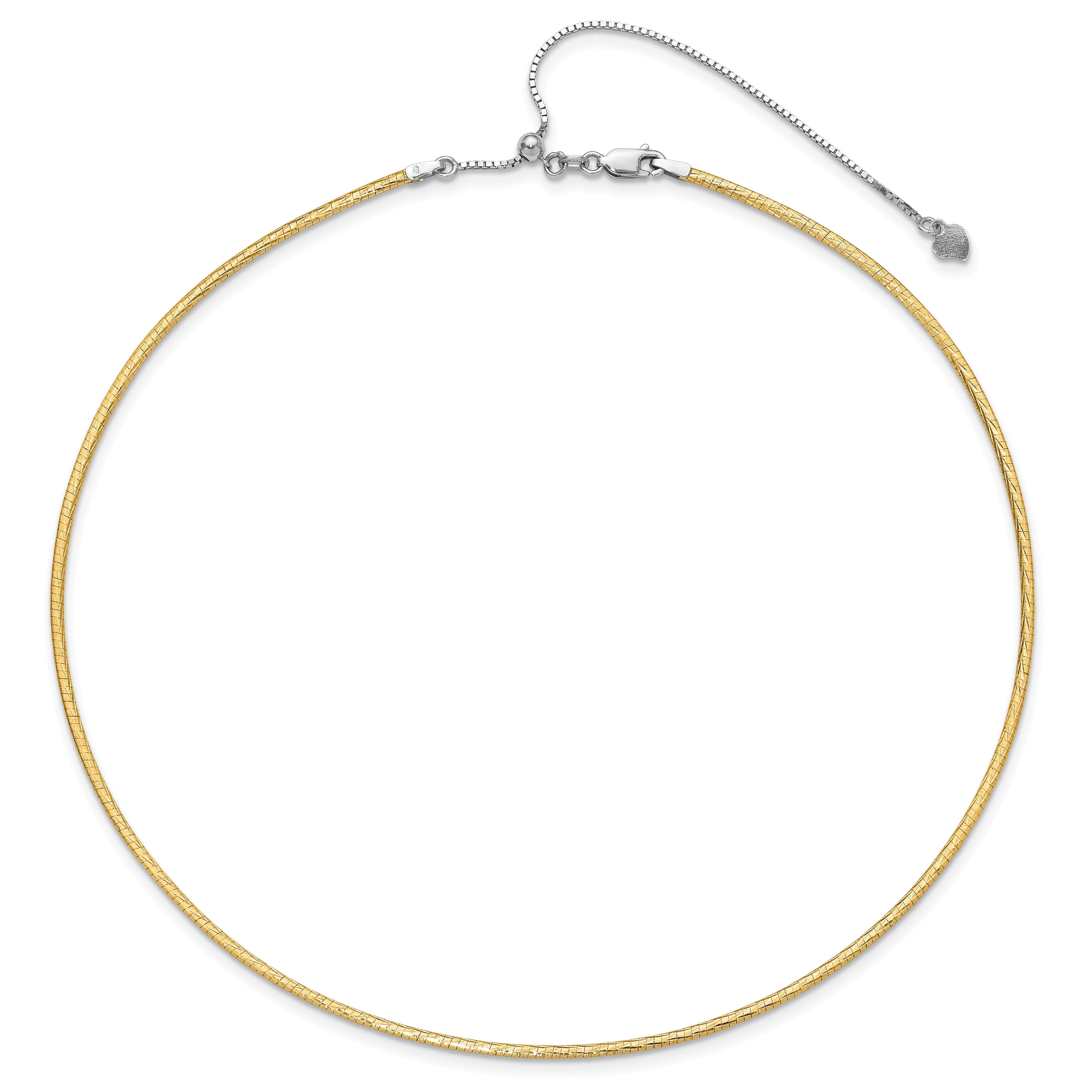 14K Gold Reversible Omega Necklace with Adjustable Length