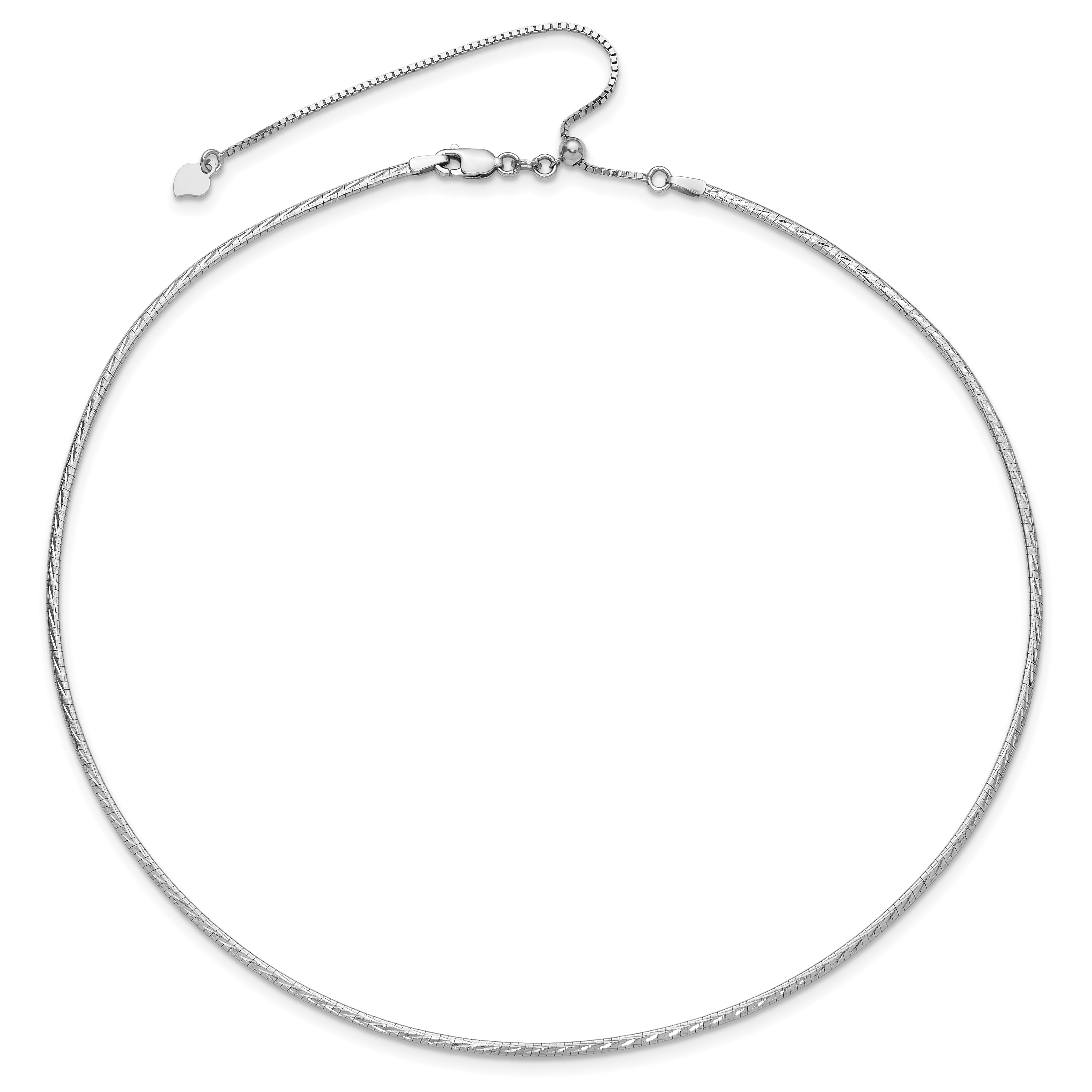 14K Gold Reversible Omega Necklace with Adjustable Length