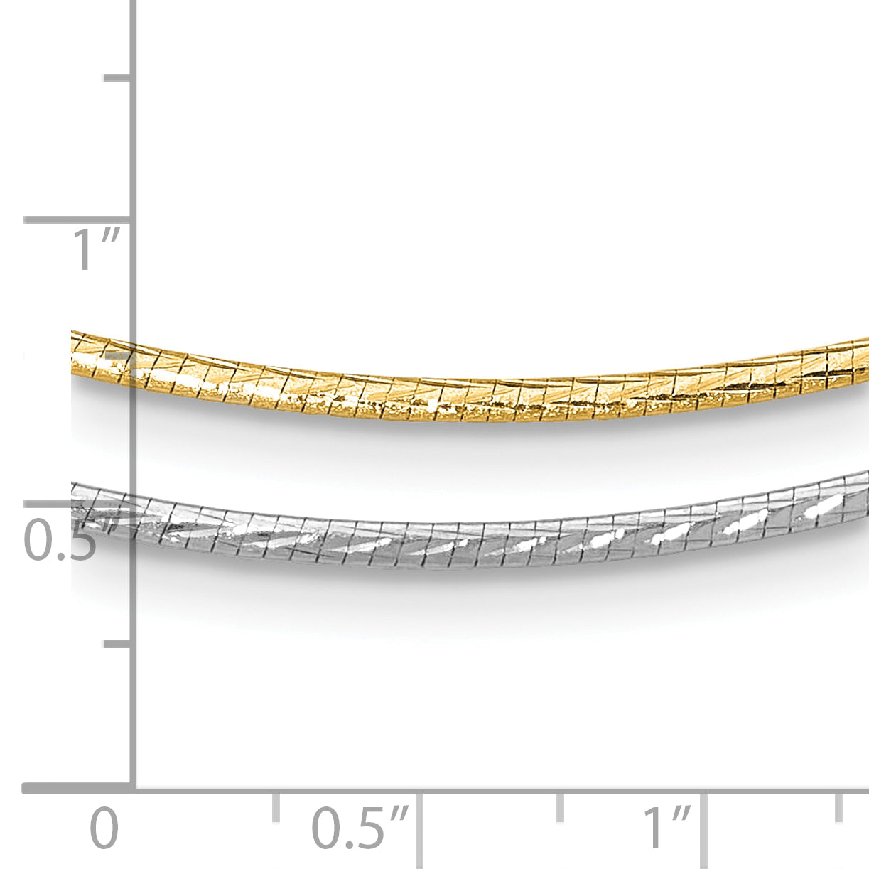 14K Gold Reversible Omega Necklace with Adjustable Length